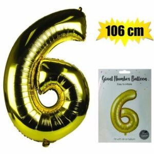 Balloon helium foil gold 6 106cm f-04