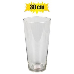 Vase glass florist tapered 30cm clear