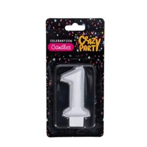 Candle birthday single number-1 silver