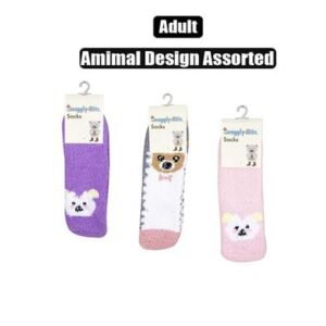 Socks adult fluffy animal design asstd