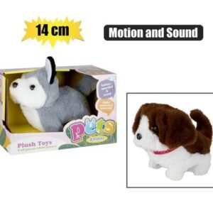 Plush dog walking b/o 14cm fluffy