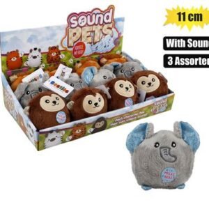 Plush animal farm balls with sound 11cm