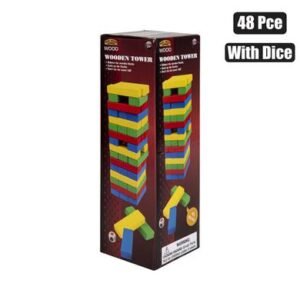 Game wood tower colour 48 piece w/dice