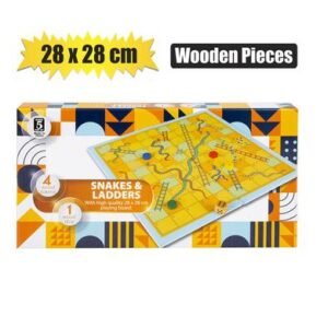 Game snakes&ladders wood pieces 28x28cm