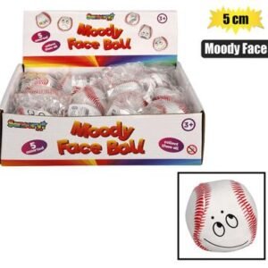 Novelty ball moody face 5cm asstd
